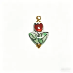 Handgemachte Keramik Tulpen Anhänger Bunte Emaille Blume Charms Für DIY Schmuck Herstellung Halskette Zubehör