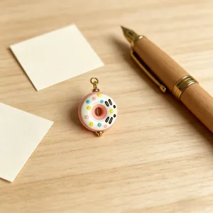 Süsser Emaille Donut Anhänger Detail für DIY Schmuck Halskette Zubehör süsser Stil