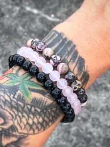 Stapelbare Kristall Edelstein Perlen Armband Set für Damen, Yoga Naturstein Schmuck Zubehör.