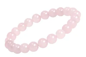 Natürliches Rosenquarz Perlen Armband elastisch Damen Schmuck rosa Kristall Geschenke