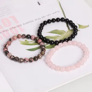 Naturschmuck Perlen Armband Set fuer Damen Mode elastisches Kristallschmuck Stueck