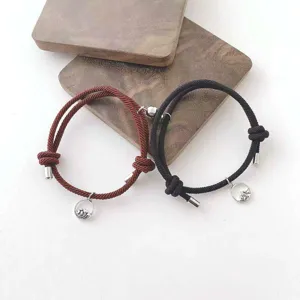 Ensemble de bracelets de couple tressés magnétiques, bracelets d'amitié assortis pour homme et femme