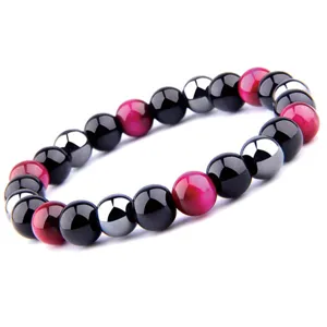 Bracelet yoga en pierres précieuses et volcaniques multicolores pour hommes et femmes, bijoux.