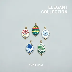 Handgemachte Keramik Osterei Anhänger DIY Schmuck Perlen Böhmischer Stil Hängende Dekoration