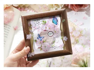 High quality floral PET decorative tape with shell light finish for planner scrapbooking