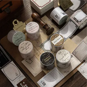 Vintage MoCard memo tape series with blank labels for DIY journal and scrapbooking decor