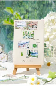 Autocollants décoratifs de paysages naturels pour le scrapbooking et les journaux intimes.