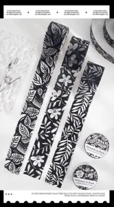 Detaillierte Nahaufnahme von schwarz-weißem Glitzer-PET-Tape für Scrapbooking