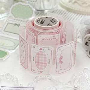 Vintage rosa Rahmen dekoratives PET-Klebeband für Scrapbooking und kreative Tagebücher