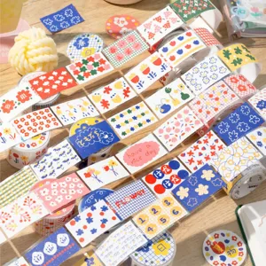 Ensemble de rubans washi à fleurs pour le scrapbooking DIY et la décoration de journaux