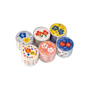 Lot de 6 rubans washi floraux pour scrapbooking aux motifs d'été colorés