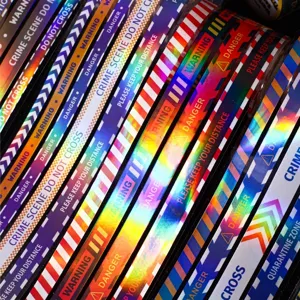Colorful holographic crime scene caution line decorative tape for DIY journaling