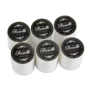 Six rolls of white PET lace tape for DIY journal decoration, Pixel Rosette series collection.