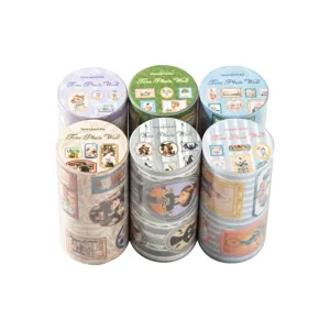 6 rouleaux de ruban adhésif washi vintage Time Photo Wall pour scrapbooking créatif.