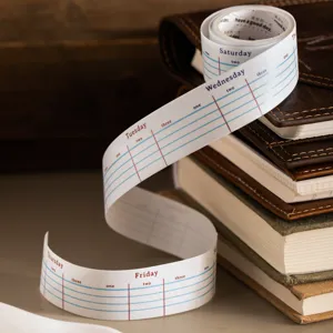 Nastro Washi Vintage Adesivo Etichetta Retrò Gestione del Tempo Pianificatore Settimanale Diario Scrapbooking DIY Carta Decorativa