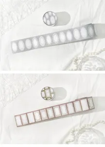 Macro view of vintage lace border decorative washi tape for DIY journaling crafts