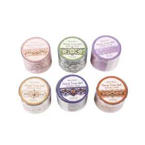 Retro Story Floral Trim Set washi tape rolls for vintage DIY scrapbooking