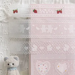 Süßes Spitzen-Dekoband-Set mit Erdbeer- und Bärenmustern für Scrapbooking DIY