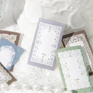 Vintage aesthetic lace border paper stickers with gold foil details for DIY scrapbooking