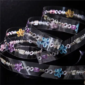 Ruban Décoratif Exquis en PET Série Rencontre De Gemmes Matériel De Scrapbooking DIY Journal Autocollants Motifs De Cristal