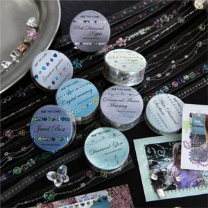 Ruban washi décoratif MO-CARD série Gemstone Encounter pour scrapbooking DIY