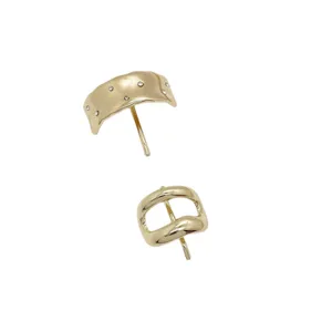 Elegantes Set minimalistischer goldener Haarhaken aus Legierung mit Strasssteinen