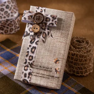 Cinta decorativa de leopardo con textura de felpa para DIY y envolver lindos regalos