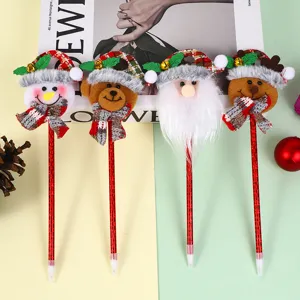Christmas Ballpoint Pen Cute Cartoon Santa Claus Snowman Reindeer Bear Writing Pen School Holiday Gift Stationery
