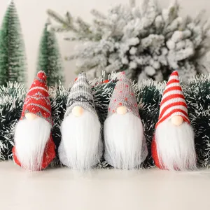 Christmas Gnome Hanging Ornaments Knitted Faceless Old Man Tree Pendant Holiday Home Party Decor Supplies