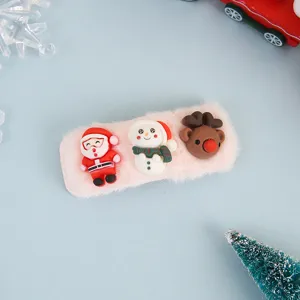 Plüsch Weihnachts Haarspange Detail mit Weihnachtsmann Schneemann Rentier, weich und festlich.