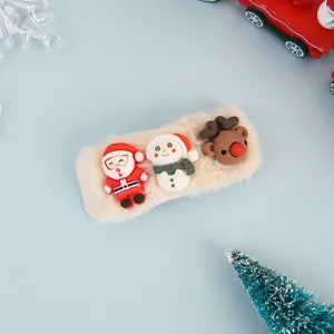 Weihnachten süße Plüsch Haarklammer Cartoon Haarschmuck festlicher süßer Stil Kopfbedeckung