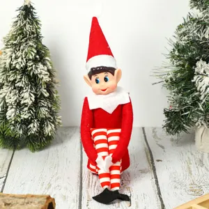 Christmas long-legged elf plush doll festive home decoration red white doll ornament