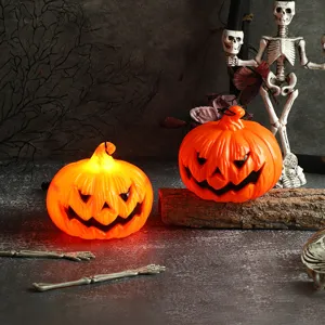 Halloween LED citrouille lumineuse ornement effrayant fête décoration bureau lanterne