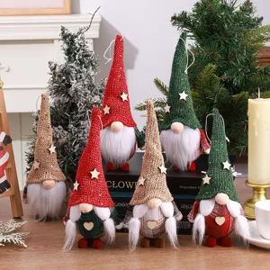 Weihnachten Gesichtslose Alter Mann Zwerg Puppe Strickmütze Baum Hängendes Ornament Feiertag Zuhause Desktop Dekoration Geschenk