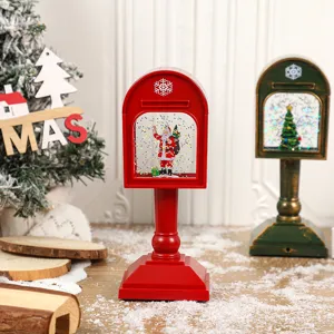 Christmas mailbox snow globe luminous music decorative ornament desktop gift festive holiday