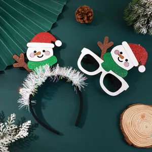 Christmas party snowman headband and glasses set decorative photo props holiday dress up