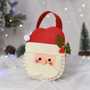 Bolsa de Regalo de Navidad de Fieltro Papá Noel Bolsita para Caramelos Fiesta