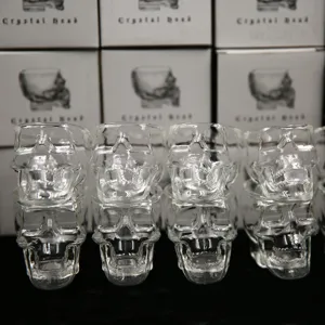Bicchieri da shot a teschio in vetro a doppia parete trasparente per festa al bar creativi