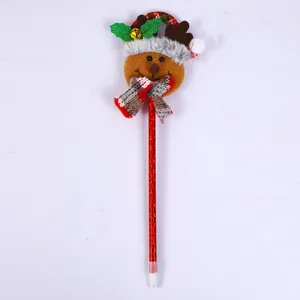 Christmas reindeer plush ballpoint pen cute student holiday gift school stationery item
