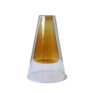 Nordic minimalist double layer glass vase creative transparent desktop ornament flower pot