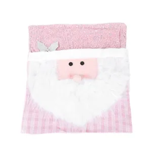 Housse de chaise Père Noël rose pour décoration de salle à manger fête de noël maison