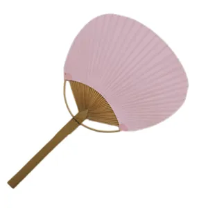 Traditioneller Handgemachter runder Handfächer Bambusgriff Papierfächer Vintage Stil dekorativer Fächer für Zuhause Hochzeit Party