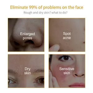 Facial cleanser detail image highlighting common skin problems like pores and dry skin.