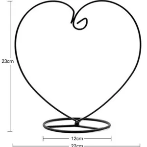 Iron Art Display Stand Metal Heart Moon Shape Hanging Rack For Glass Terrarium Air Plant Home Decor Tabletop Ornament