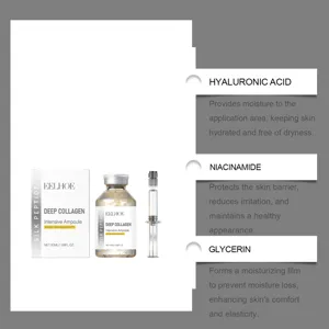 Detailansicht des feuchtigkeitsspendenden Gesichtsampullen-Serums mit Kollagen und Wirkstoffen.