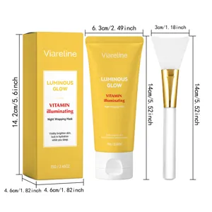 VIARELINE vitamin c nacht wrapping maske 75g mit auftragspinsel für strahlende gesichtspflege.