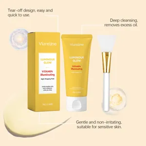 Viareline Vitamin leuchtende Nacht-Wrapping-Maske mit Pinsel, Tiefenreinigung und Feuchtigkeit.