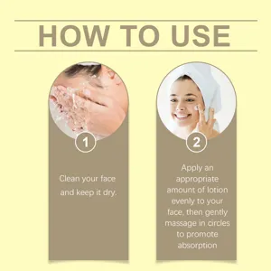 Step-by-step application guide showing facial cleansing and honey lotion massage techniques.