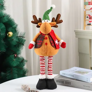 Christmas long-legged reindeer plush doll desktop decoration festive holiday scene layout ornament