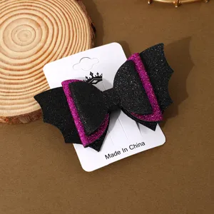 Halloween glitter bat wing hair bow clip for party costume festive holiday dress up hair accessories
